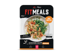Kant-en-klare maaltijd met kip saté, pindasaus, sperziebonen en rijst, 425g, 589 kcal, 30+ gram proteïne.