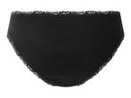 Black ribbed briefs with lace trim