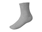 Single grey sock with a ruffled cuff