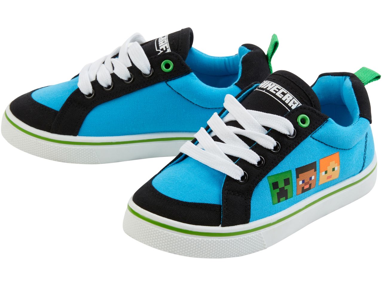 Scarpe da ginnastica Minecraft per bambini, blu e nere.