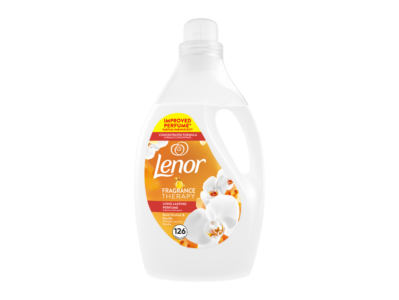 Balsam de rufe concentrat cu parfum de orhidee aurie și vanilie, 126 de spălări.
