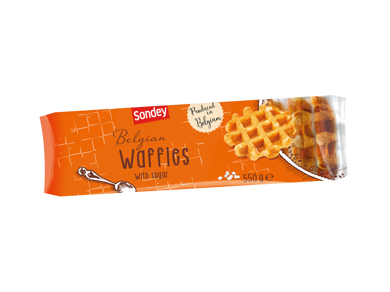 Sondey belgijski vafli sa šećerom, proizvedeni u Belgiji, 550g pakiranje.