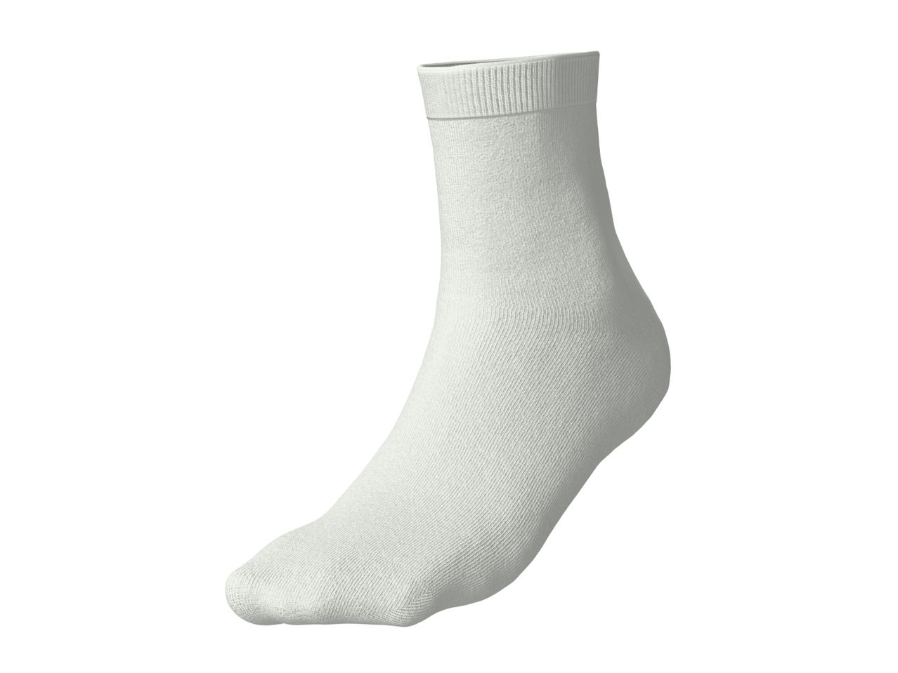 Single white ankle sock, isolated on a white background.