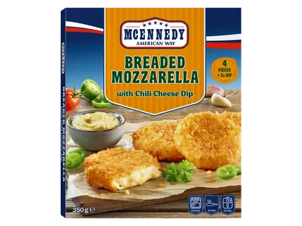 Mozzarella în panadă cu sos de brânză chili