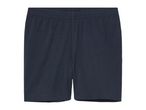 Dark navy blue cotton jersey shorts with an elastic waistband.