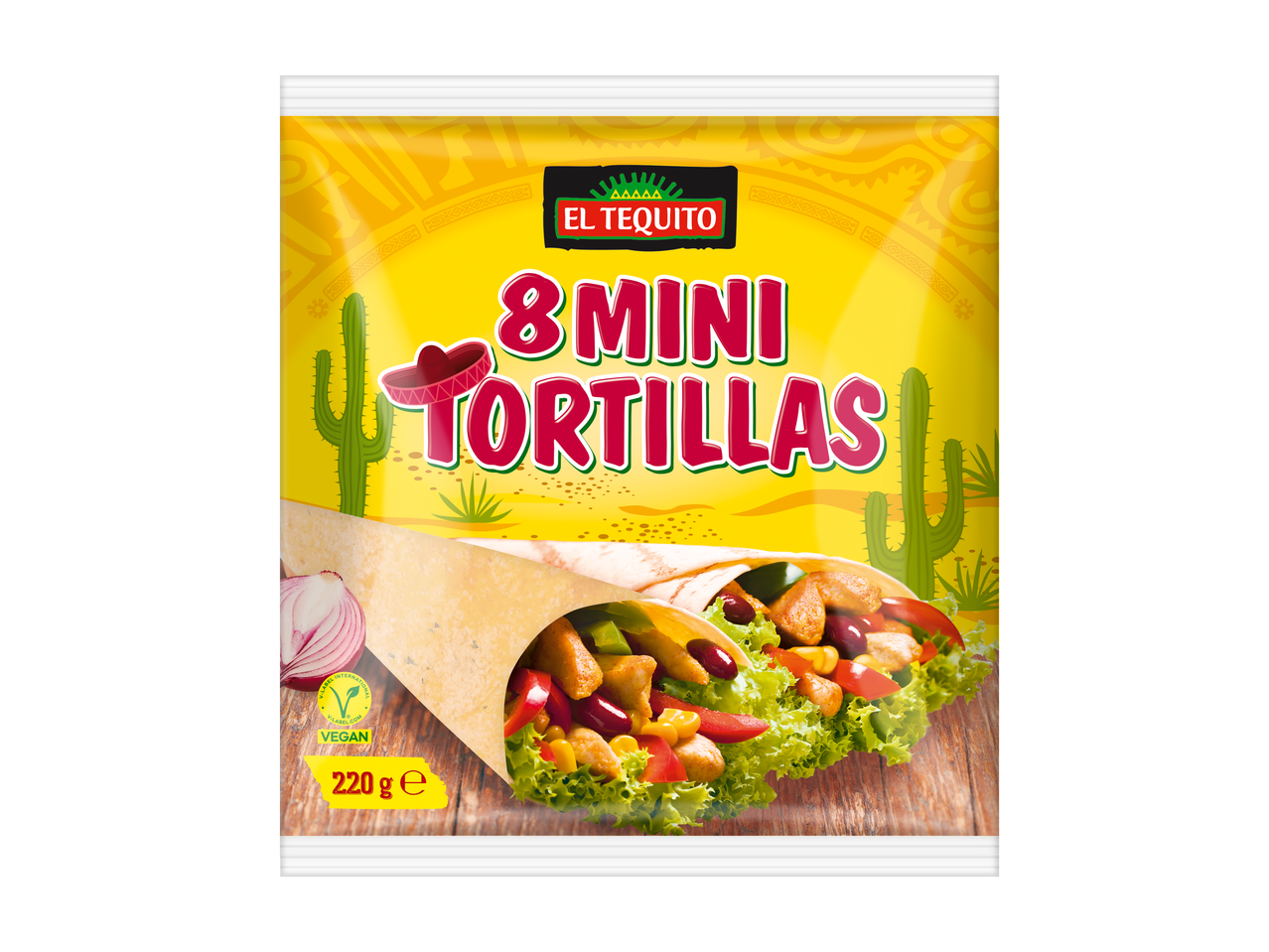 EL TEQUITO 8 mini tortilla's pak met kip- en groentevulling, 220g.