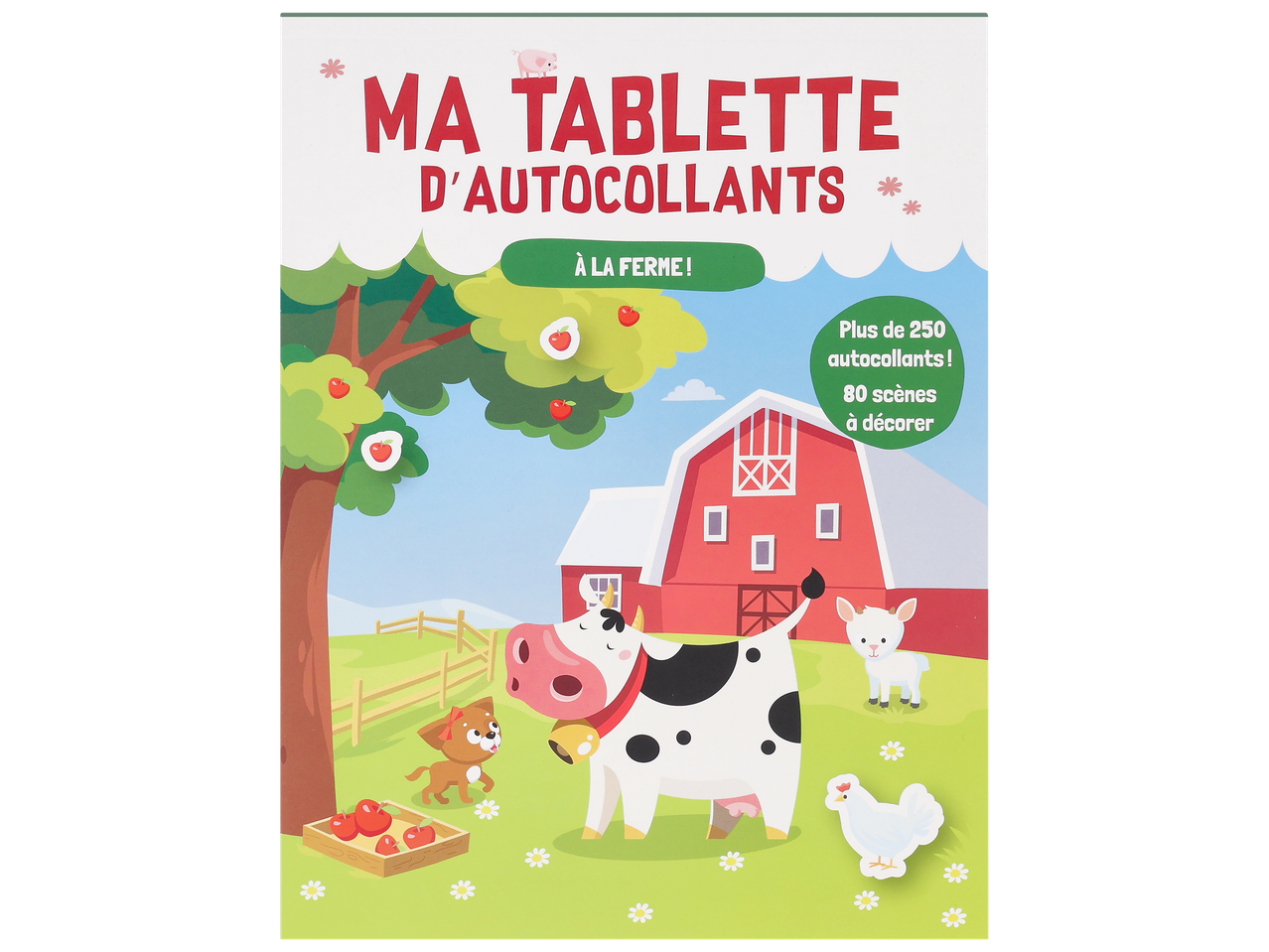 Livre d'autocollants sur le thème de la ferme avec plus de 250 autocollants et 80 scènes.