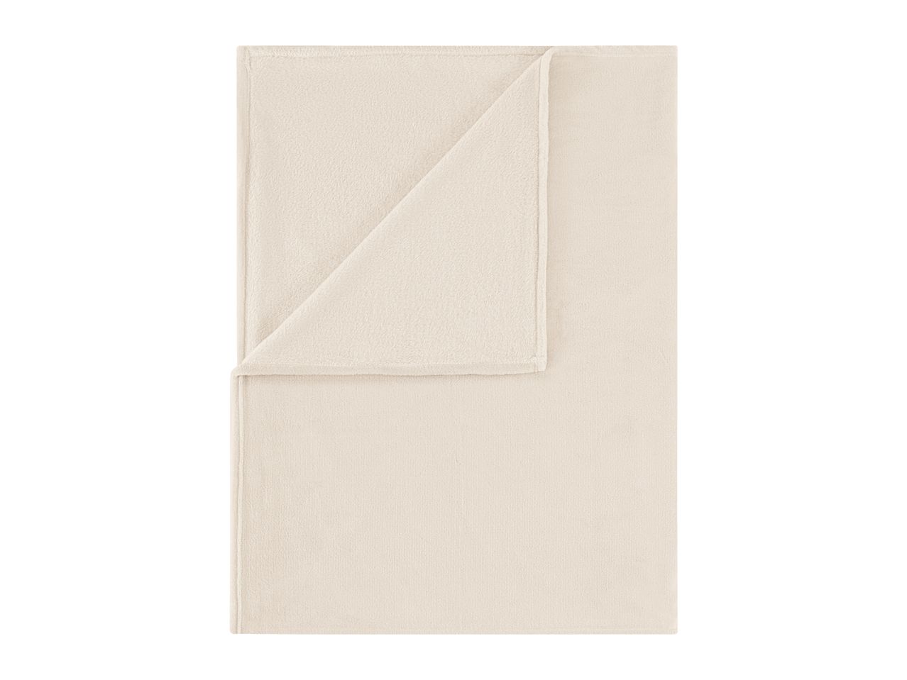 Beige fleece blanket folded at the corner