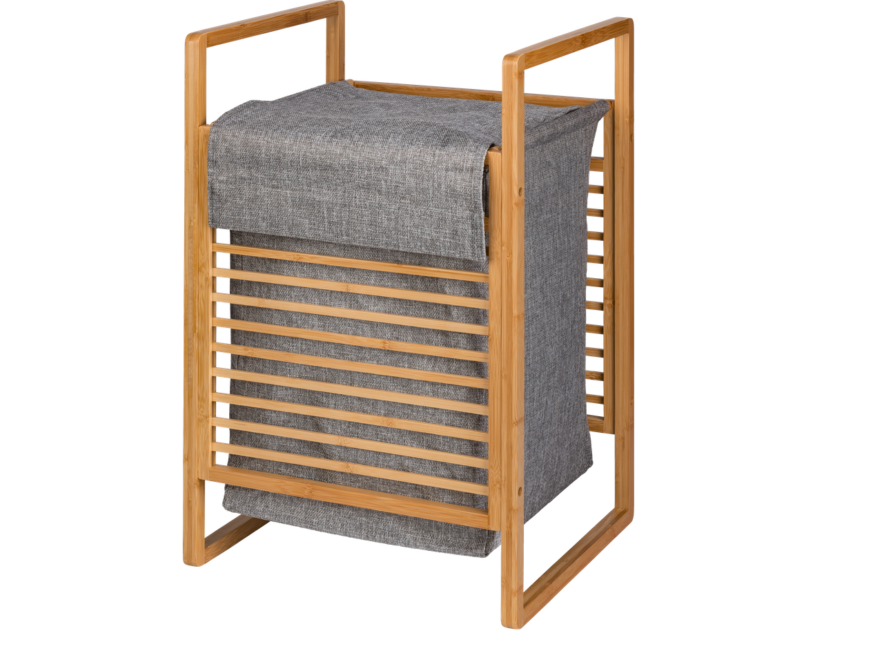 LIVARNO pesukorv bambusraami ja halli riidest voodriga