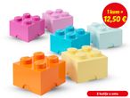 Šest pastelno obojenih LEGO kockica za pohranu.