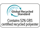 52% GRS certified recycled polyester