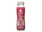 Solevita Red Genius smoothie: een flesje met smoothie van granaatappel, banaan en andere vruchten.