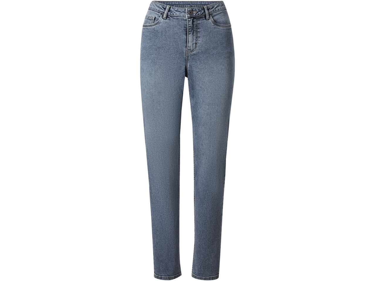 Ljusblå jeans med hög midja.