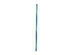 Blue and green striped drinking straw on a white background