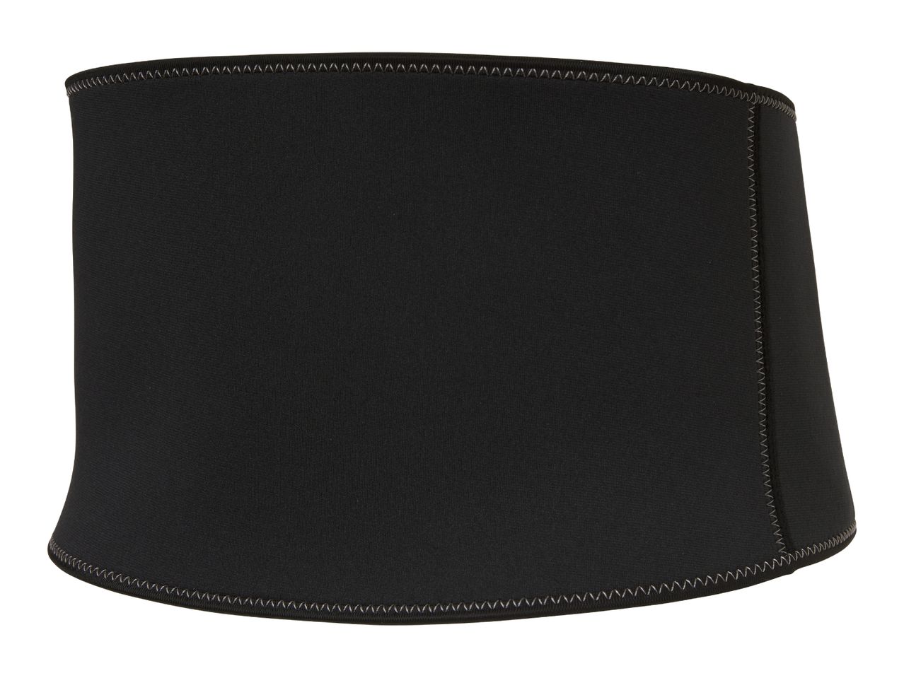 Black neoprene waist trimmer with visible stitching