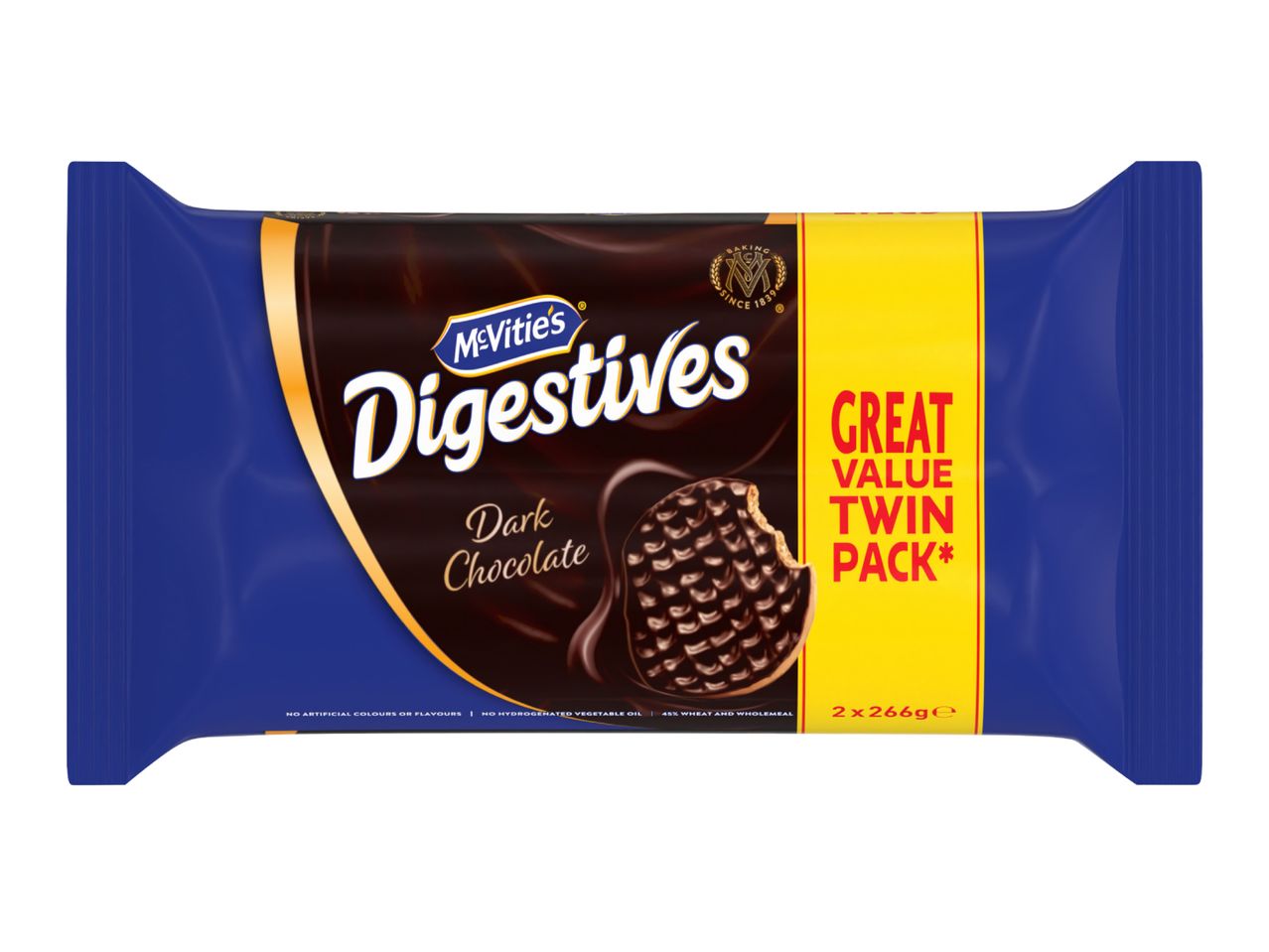 McVitie's Dark Chocolate Digestives, great value twin pack.