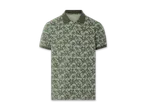 Ein olivgrünes Poloshirt mit dezentem Muster.