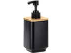 Dozator de săpun negru mat LIVARNO cu capac din bambus