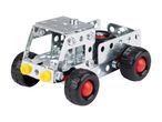 En metalmodel af en lille lastbil, sandsynligvis et legetøjssæt.