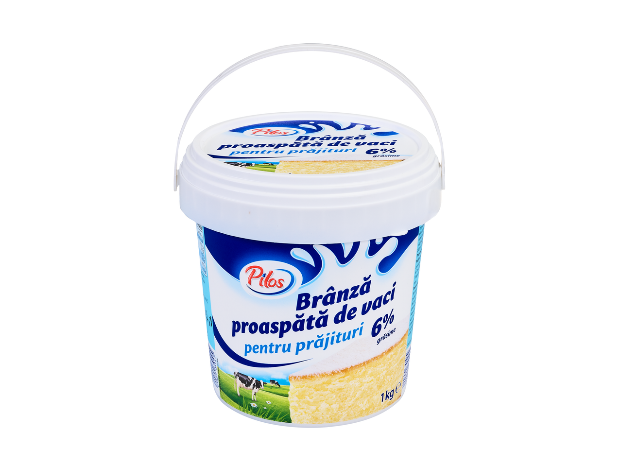 Pilos brânză proaspătă de vaci pentru prăjituri, 6% grăsime, 1kg