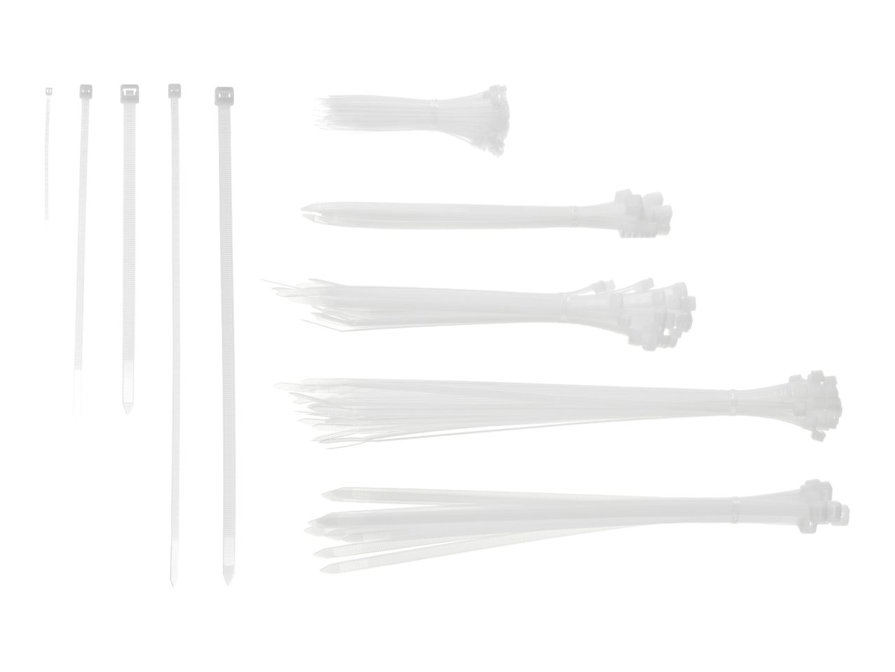 Parkside White Cable Tie Set - 250 Pieces