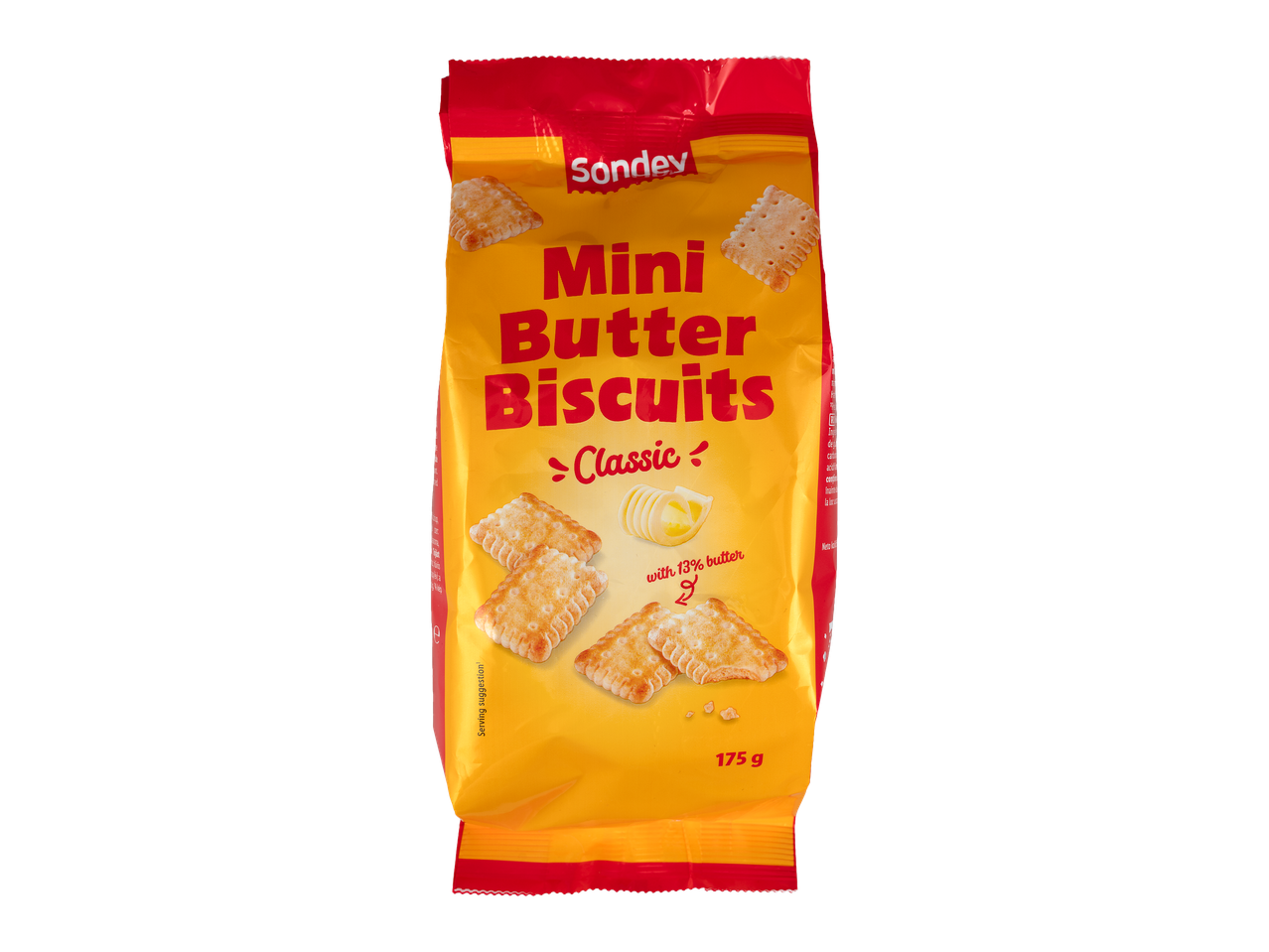 Pachet de biscuiți cu unt Sondey Mini Butter Biscuits Classic, 175g.