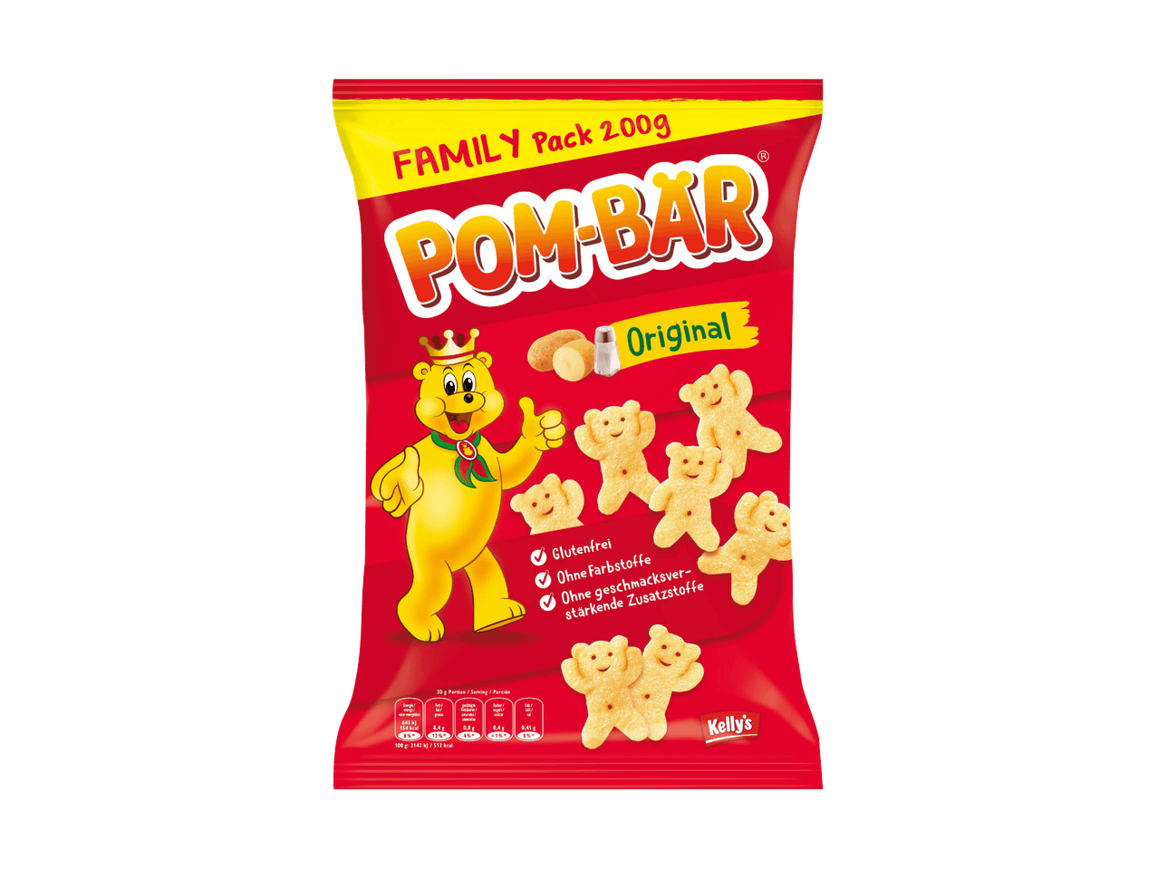 Pom-Bär Original Family Pack 200g, glutenfrei, ohne Farbstoffe und Geschmacksverstärker.