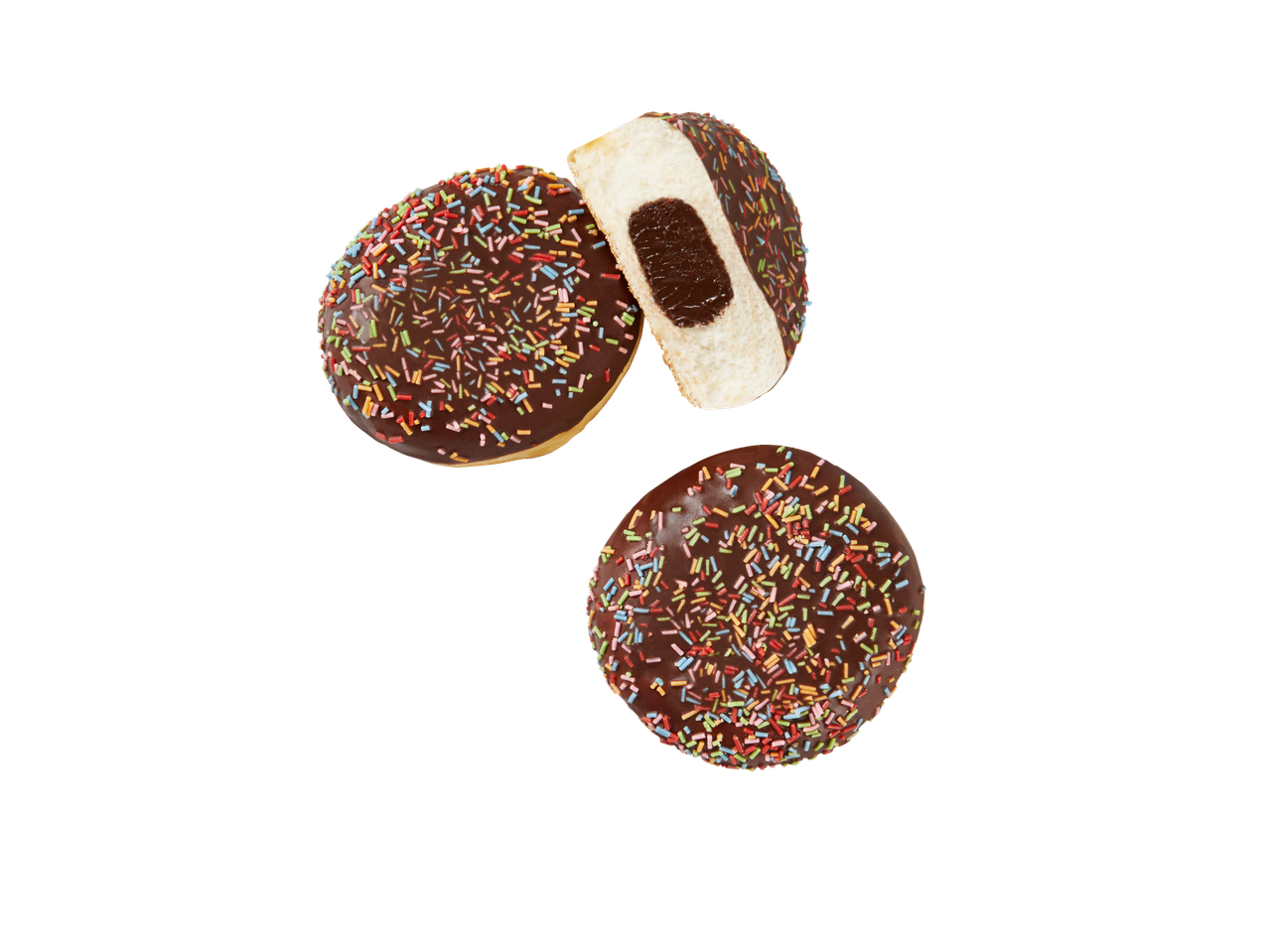 Chokladmunkar med strössel och chokladfyllning.