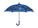 Blauer Stitch-Regenschirm mit tropischem Muster