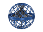 Blauer fliegender Ball mit Gitterstruktur und Propeller im Inneren
