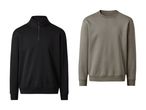To trøjer, en sort med lynlås og en grå sweatshirt.