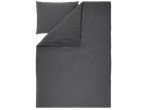 LIVARNO Sängkläder dark grey muslin bedding set with pillowcase and folded duvet cover.