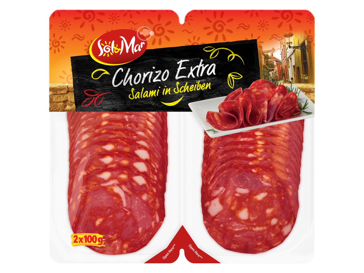 Sol&Mar Chorizo Extra Salami in Scheiben.