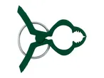 Green plastic plant clip with a metal ring, used for supporting plants.
