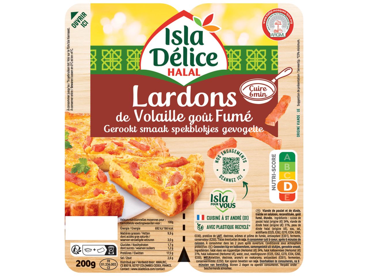 Isla Délice lardons de volaille goût fumé