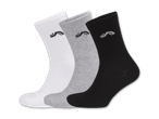 Drei Paar Socken in Weiß, Grau und Schwarz mit Logo