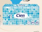 Кутия кърпички Cien: 200 броя, 100% целулоза.