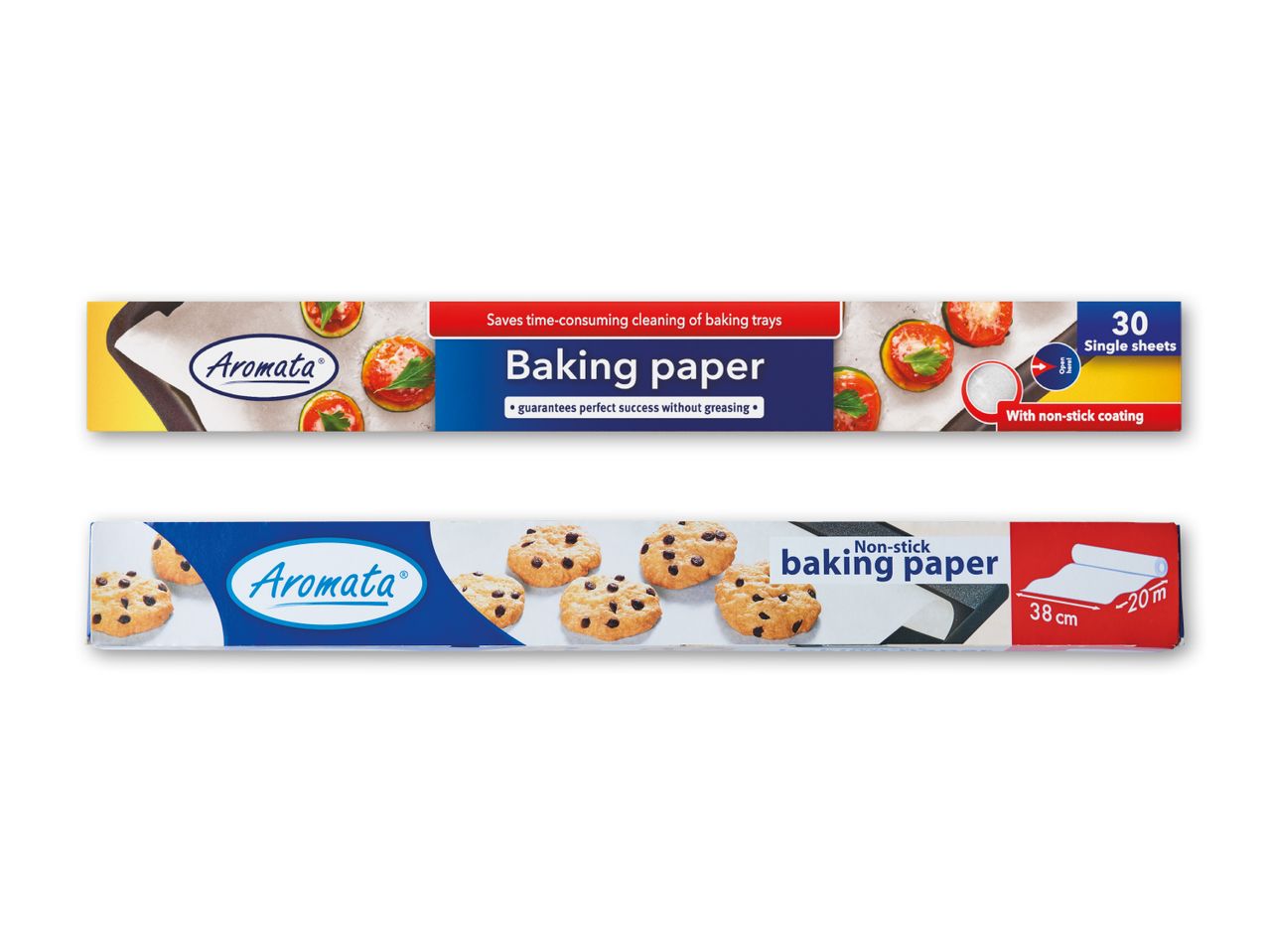 Bagepapir i ark og på rulle med non-stick belægning, der garanterer perfekt resultat uden smøring.