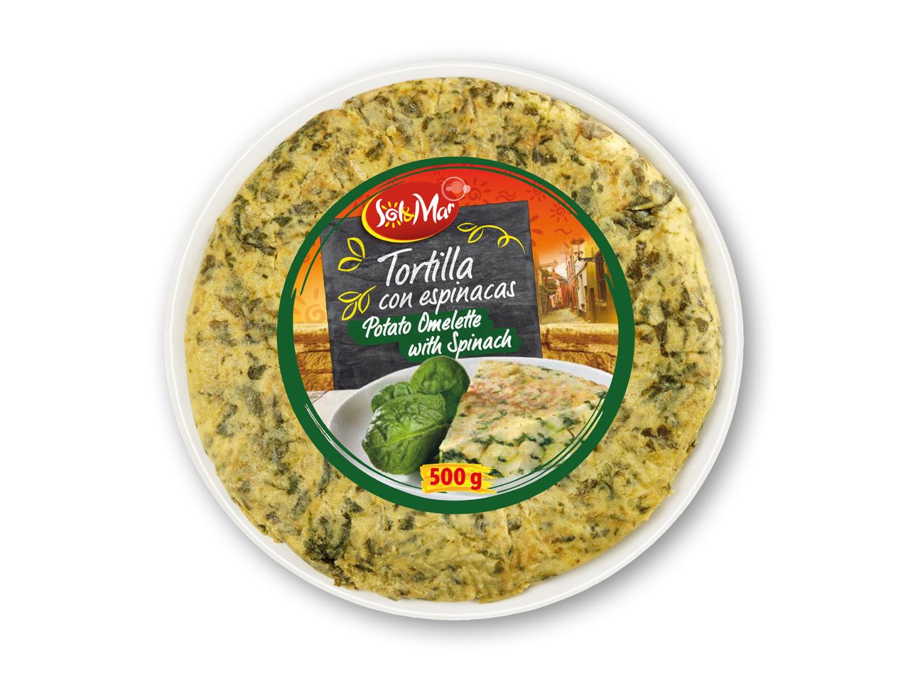 Sol y Mar Tortilla con espinacas (500g) - en spansk kartoffelomelet med spinat.