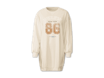 Beiges Sweatshirt-Kleid mit 'BKLYN NEW YORK 86' Aufdruck