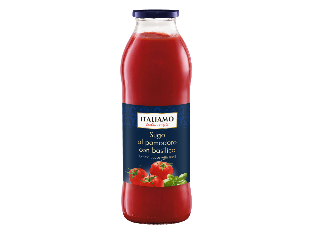 ITALIAMO itališko stiliaus pomidorų padažas su bazilikais.