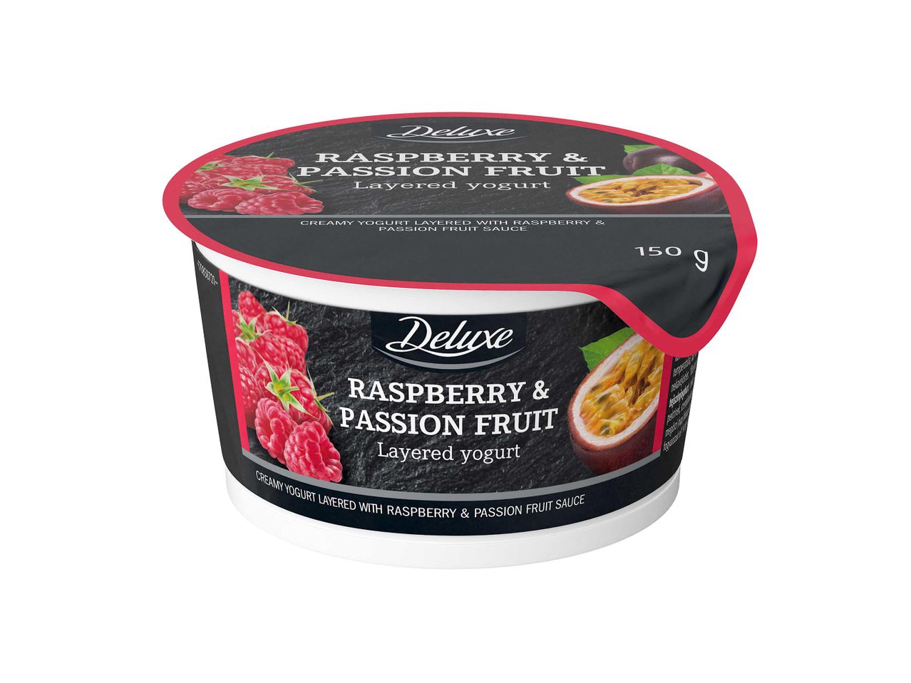 Arla málna és passiógyümölcsös joghurt.