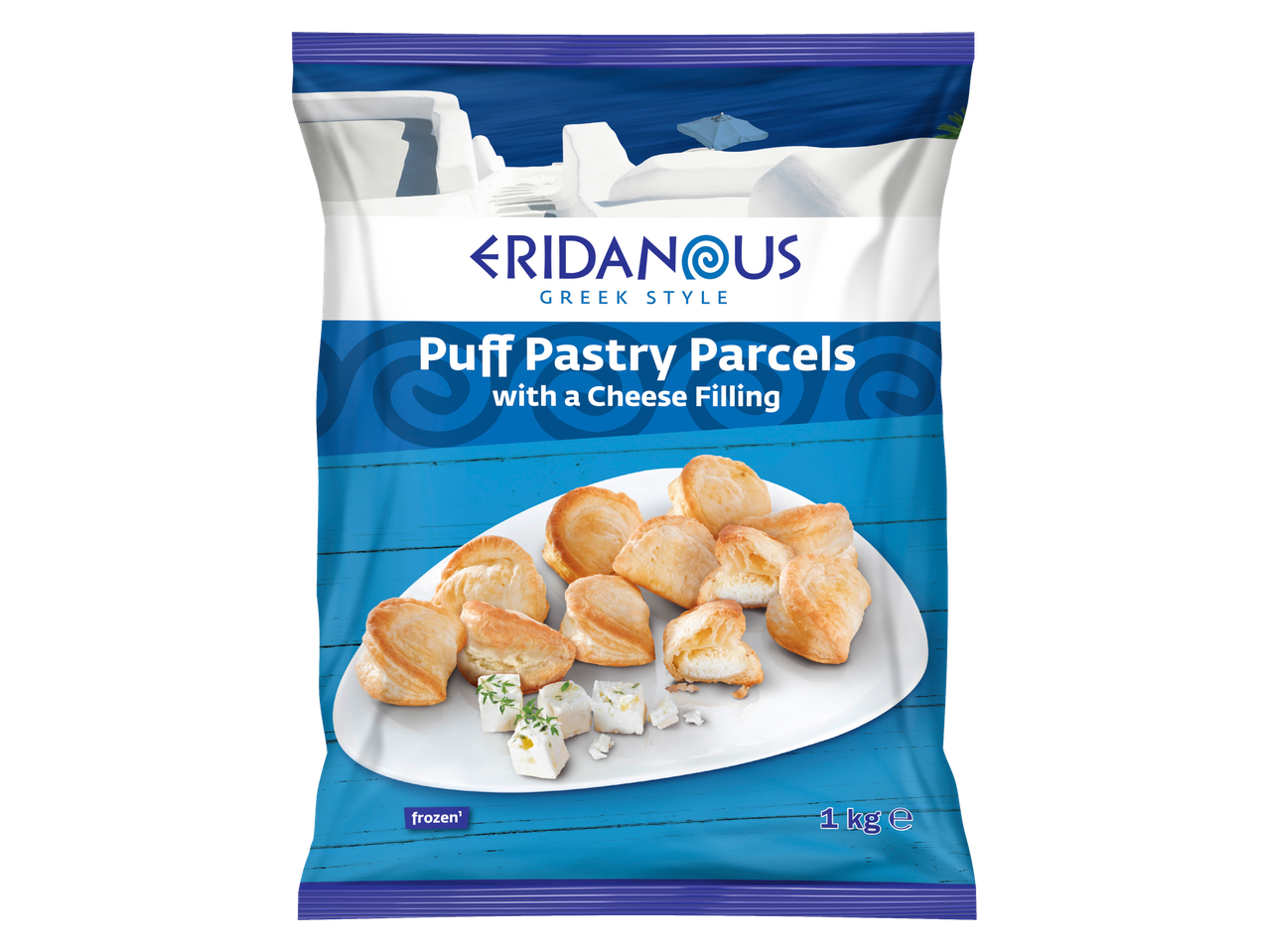 Eridanous Greek Style Puff Pastry Parcels with Cheese Filling, 1 kg, frozen