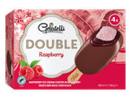 Gelatelli Double Raspberry: frambozenijs in chocolade (4 stuks)
