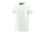 White men's short-sleeved t-shirt with a round neck, front view.