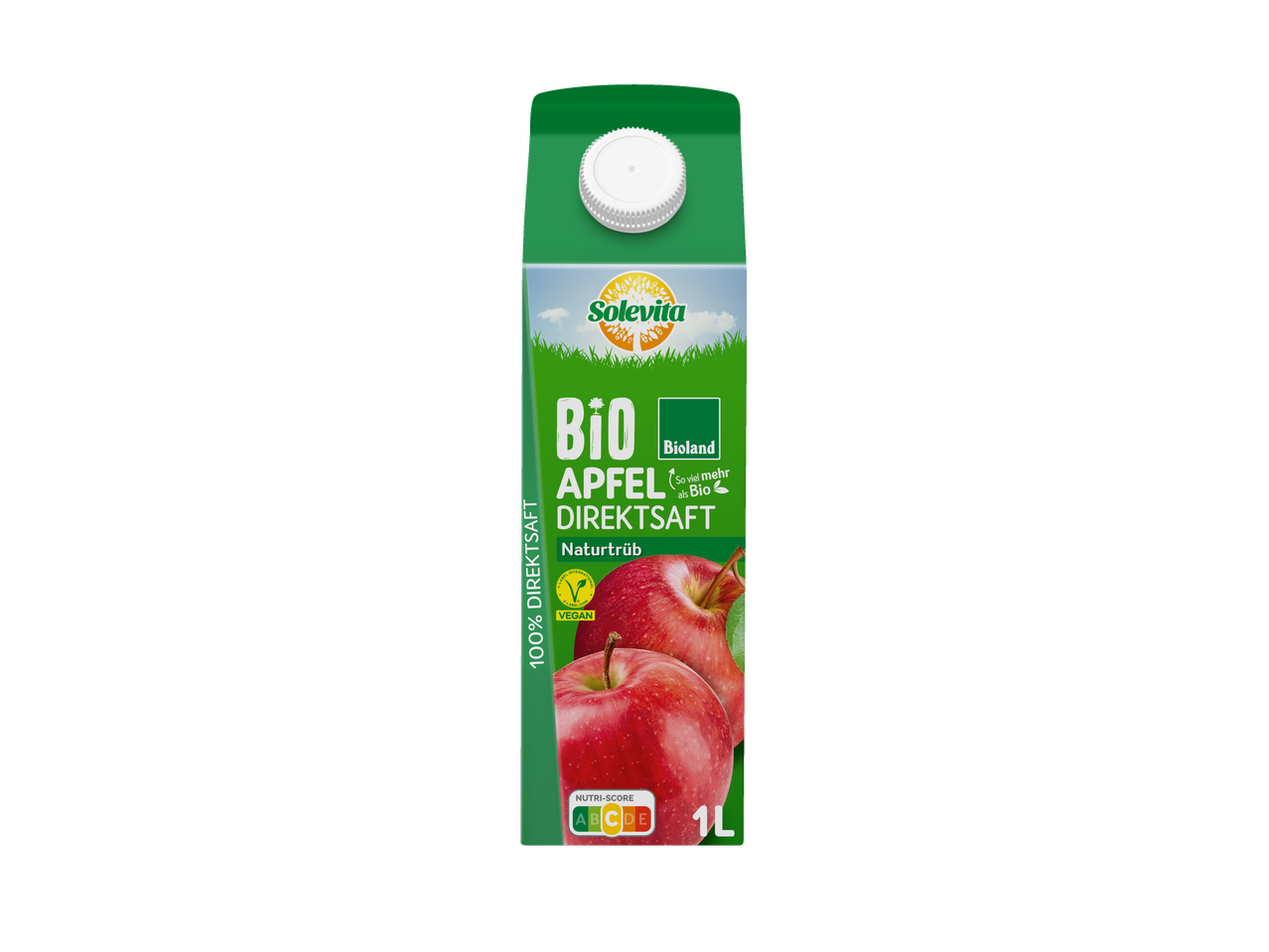 Solevita Bioland Bio Apfelsaft Direktsaft, 1 Liter.