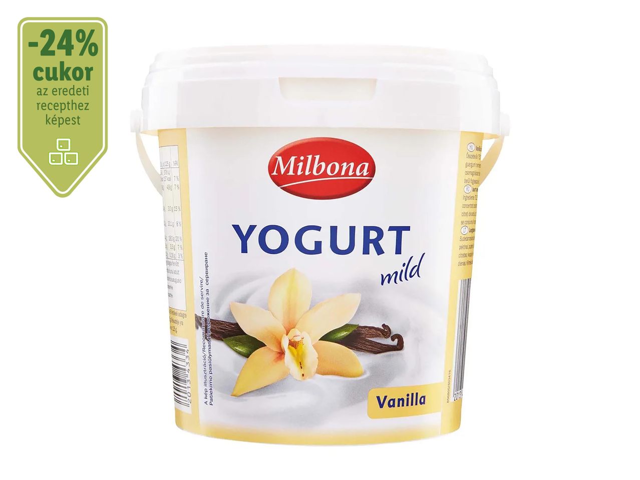 Milbona vaníliás joghurt: 24% kevesebb cukor.