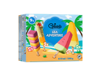 Gelatelli Sladoled na palčki premium, pack de 9 com gelados variados: melancia, laranja-limão e morango-limão.