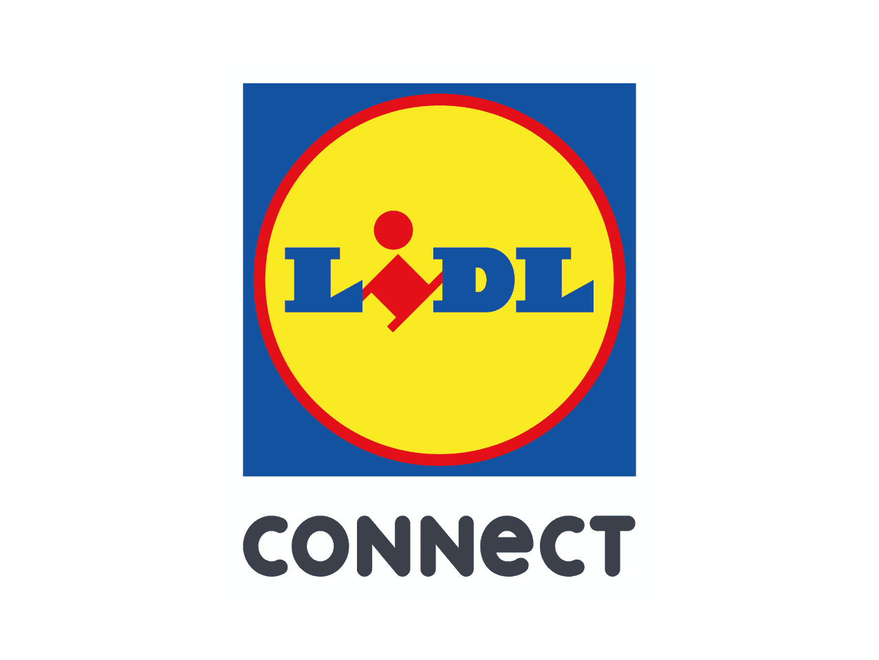Logo Lidl Connect su sfondo nero, con la parola 'CONNECT' sotto.