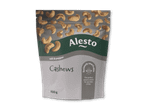 Pose med cashewnødder med salt og peber, 150g, med teksten 'Seriously snackable'.